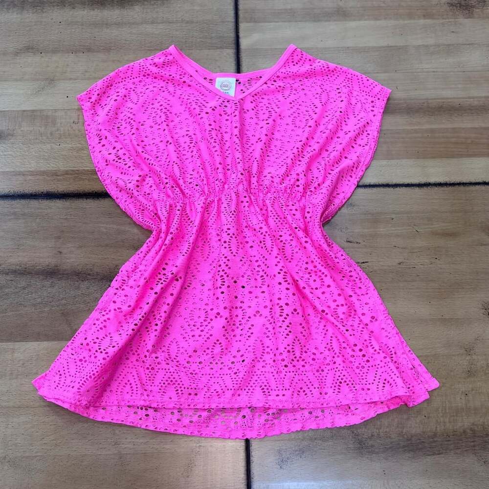 Wonder Nation Neon Pink Cutout Bikini Cover-Up XS 4-5